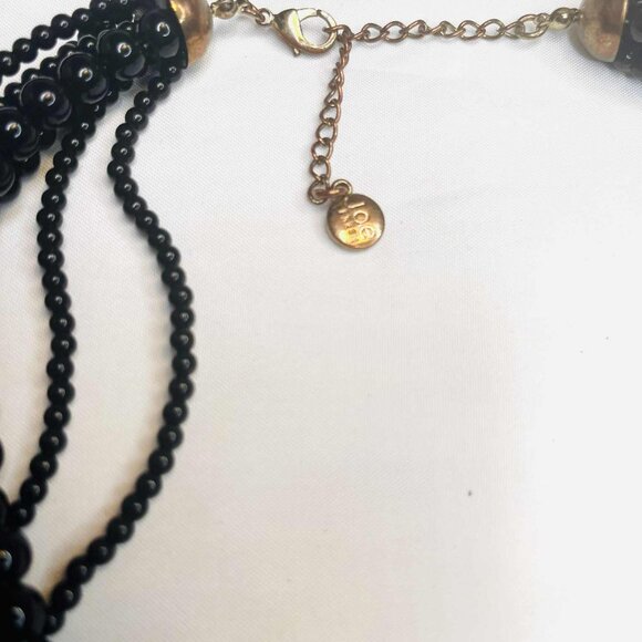 Vintage Joe Fresh Multi-Strand Black Bead Necklace, 7 Rows, Bronze Hardware, 50– - Picture 5 of 9